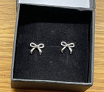 Solid 925 Sterling Silver Bowknot Earrings