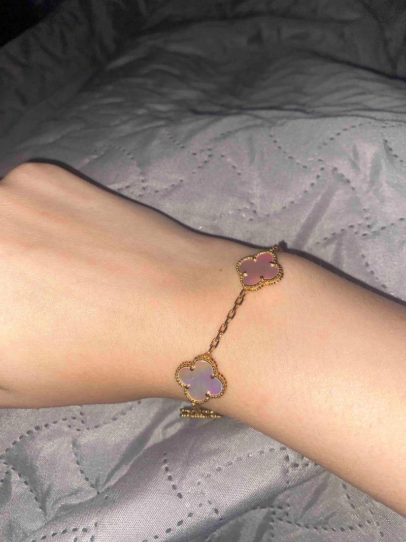 Pink Gold Clover Bracelet