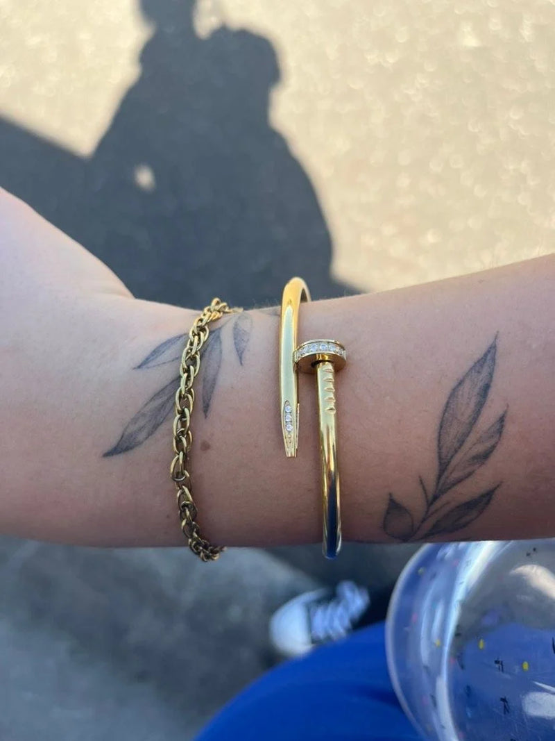 Gold Stones Nail Bracelet