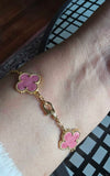 Pink Gold Clover Bracelet