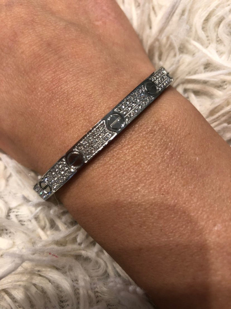 Paved Silver Love Bracelet