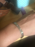 Silver Colour Stone Bangle