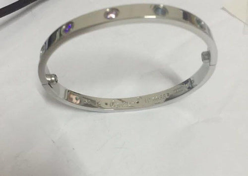 Silver Colour Stone Bangle