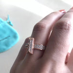 S925 sterling silver rose gold Ring