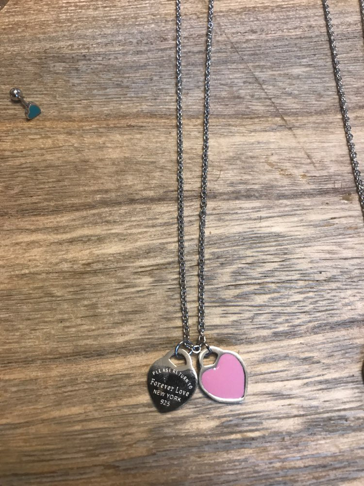 Tiffany & Co Pink Double Heart Tag Pendant – Votre Luxe