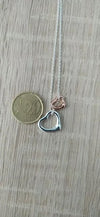 Sterling silver 925 classic fashion silver heart rose gold heart ladies necklace