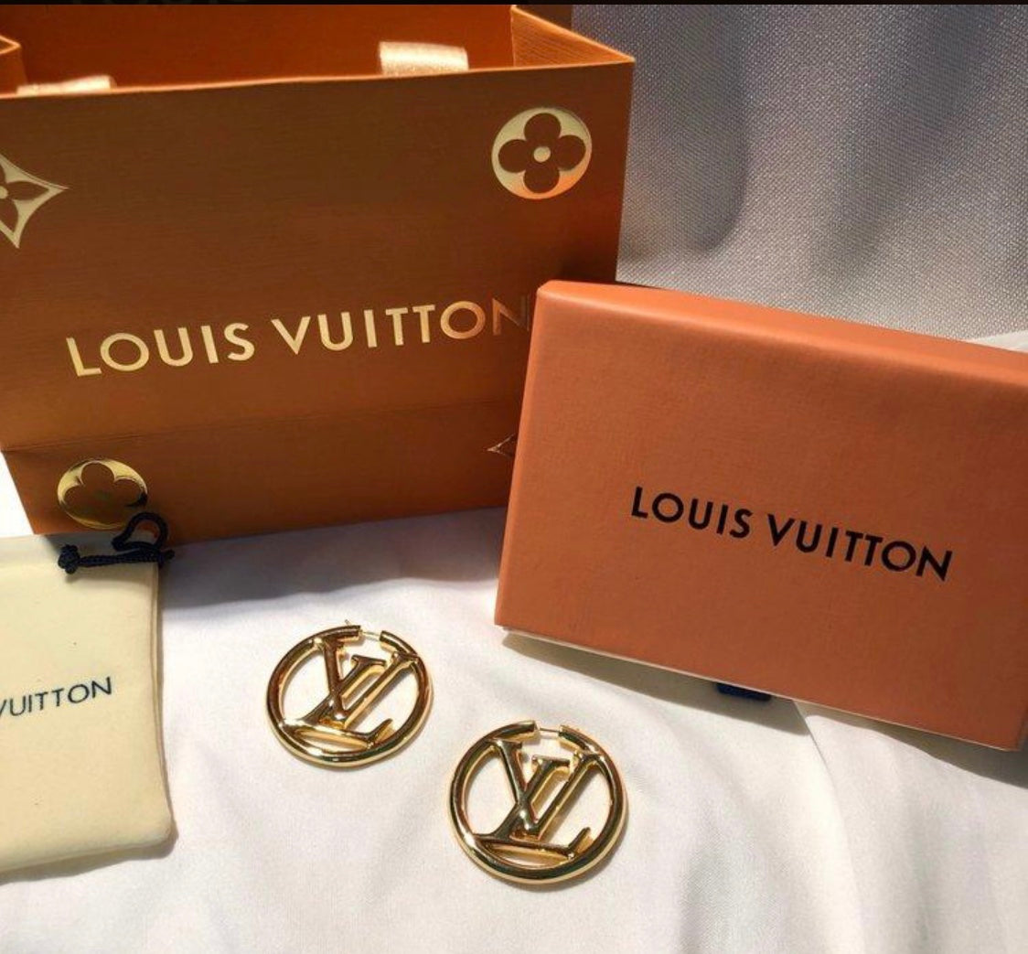 Louis Vuitton Louise Hoop Earrings, Silver, Free