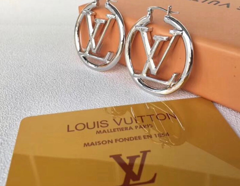 2021 Top Sale Louis Vuitton Square Design Classic LV Logo Monogram Flower  Asymmetrical Stud Earrings For Ladies Silver/Yellow Gold/Rose Gold