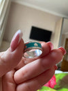 1: 1 sterling silver 925 blue enamel heart ring