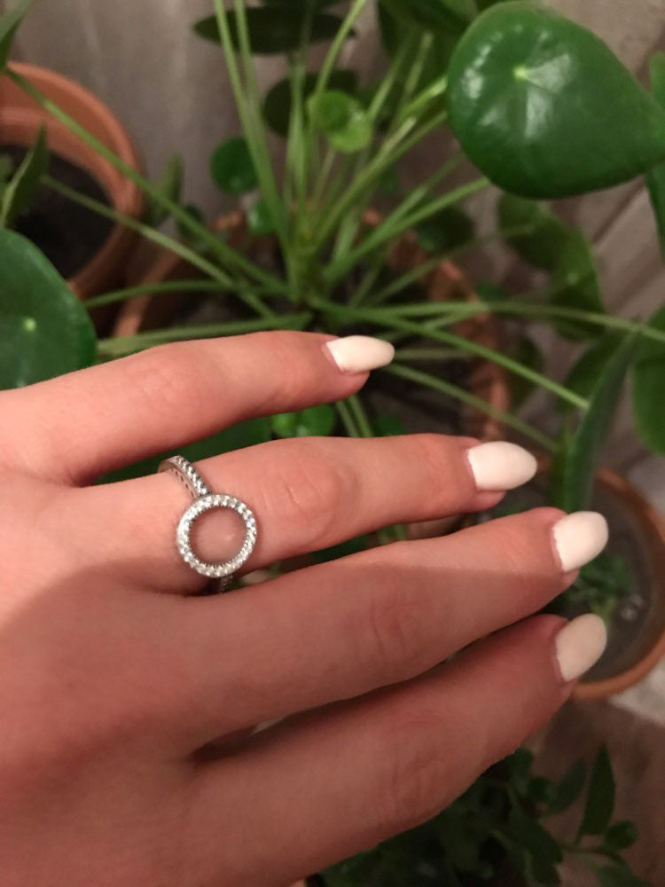 Real 925 Sterling Silver Lucky Circle Finger Rings