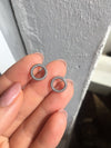 Sterling Silver Earrings Clear CZ Circle Round Stud Earrings